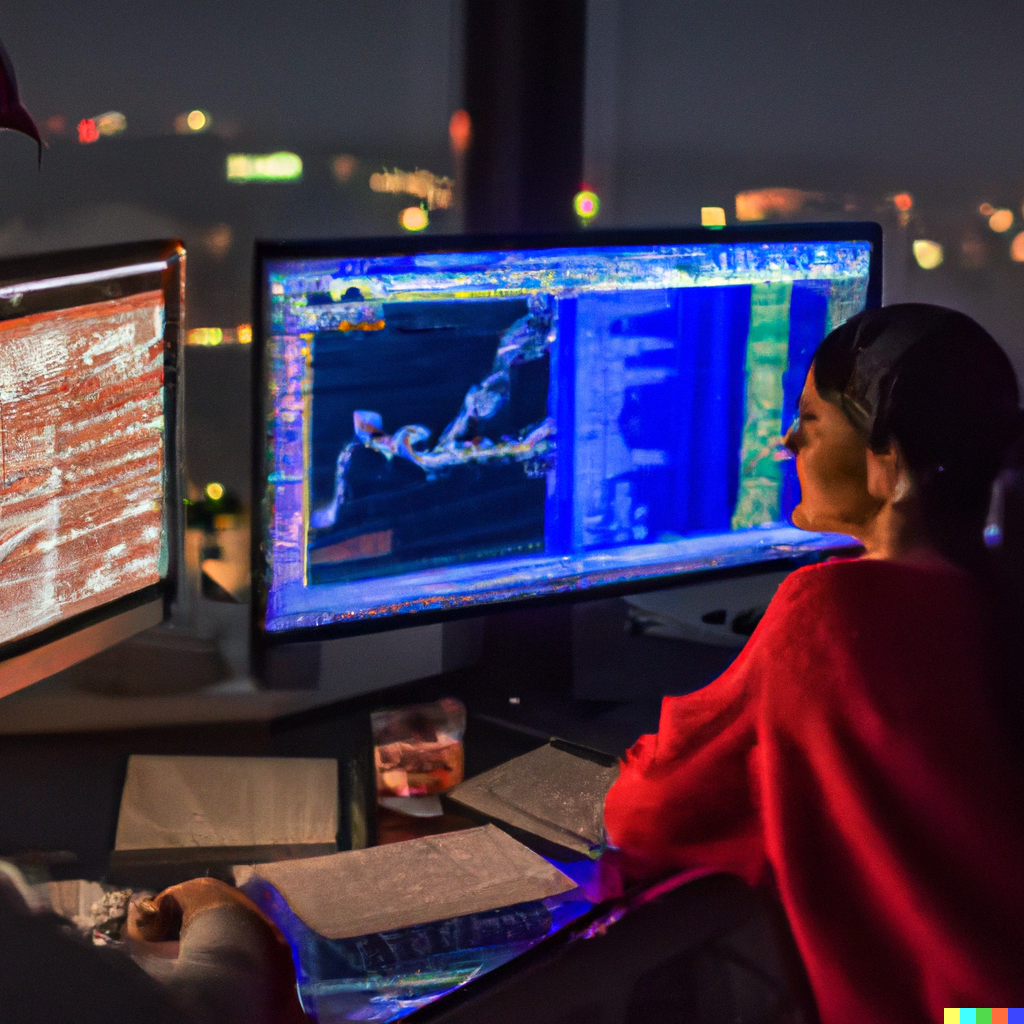 Woman selecting the best trading platform for Forex Algo Trading - Picture by AI DALL-E
